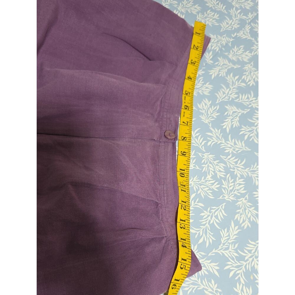 Dress Barn Women Sz 16W Purple Silk-Linen Pockets Highrise Lightweight Pants - Picture 8 of 10